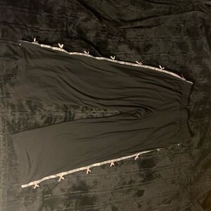 Black Track Pants with Pink Accents